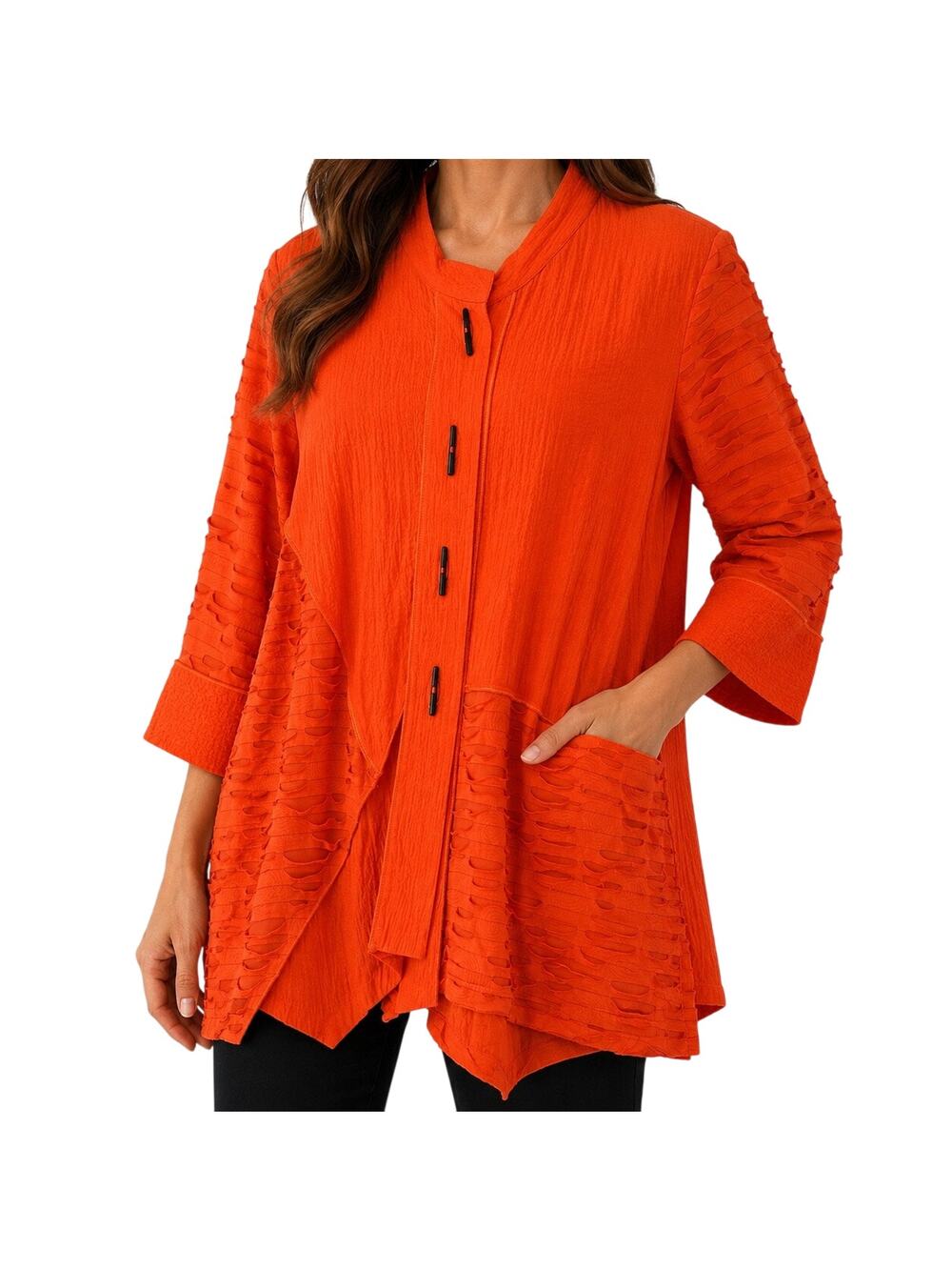 Moonlight by Y & S Large Flame Orange Wearable Art Artsy Shirt Top Halloween
